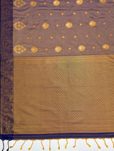 MIMOSA Grey Saree Saree — pallu and zari work detail