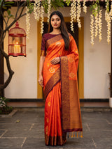 MIMOSA Mustard Kanjivaram Art Silk Saree — Model draped