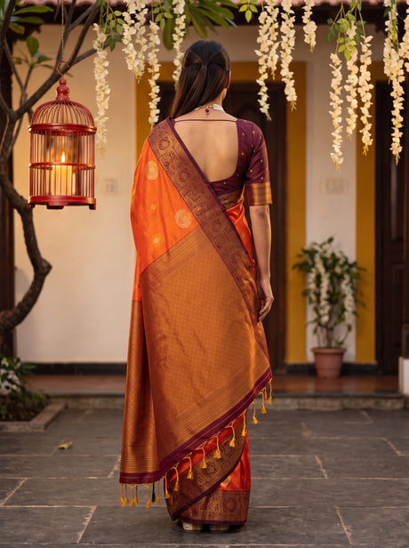 MIMOSA Mustard Kanjivaram Art Silk Saree — Saree shot