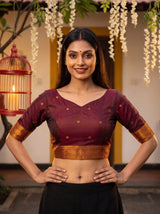 MIMOSA Mustard Saree Saree — blouse close-up