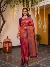 MIMOSA Peach Saree Saree — pose 7 styling detail