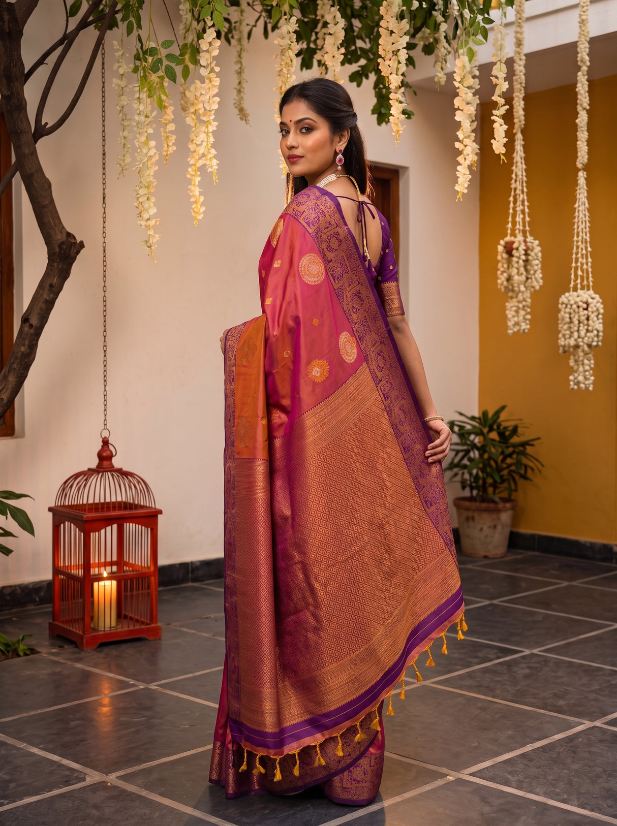 MIMOSA Peach Saree Saree — pose 9 styling detail