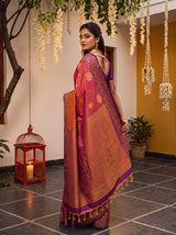MIMOSA Peach Saree Saree — pose 9 styling detail