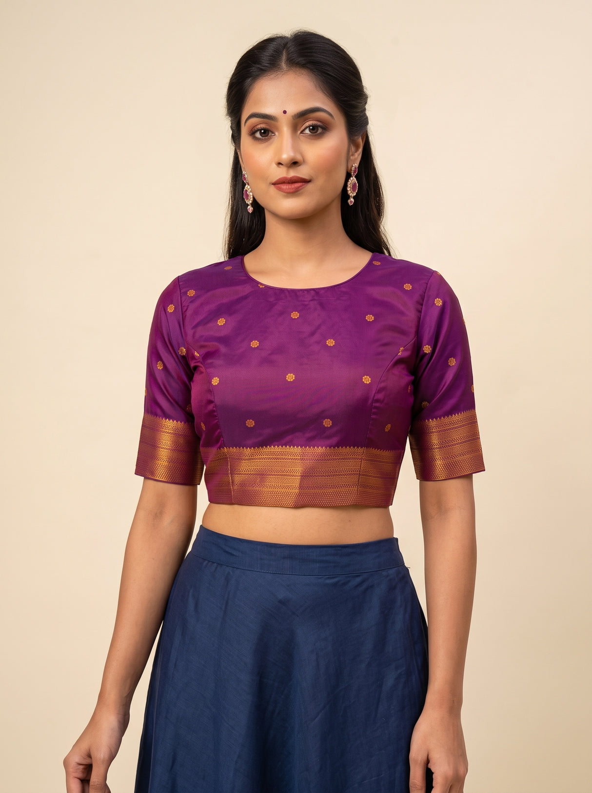MIMOSA Peach Saree Saree — blouse close-up