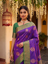 MIMOSA Purple Saree Saree — pose 10 styling detail