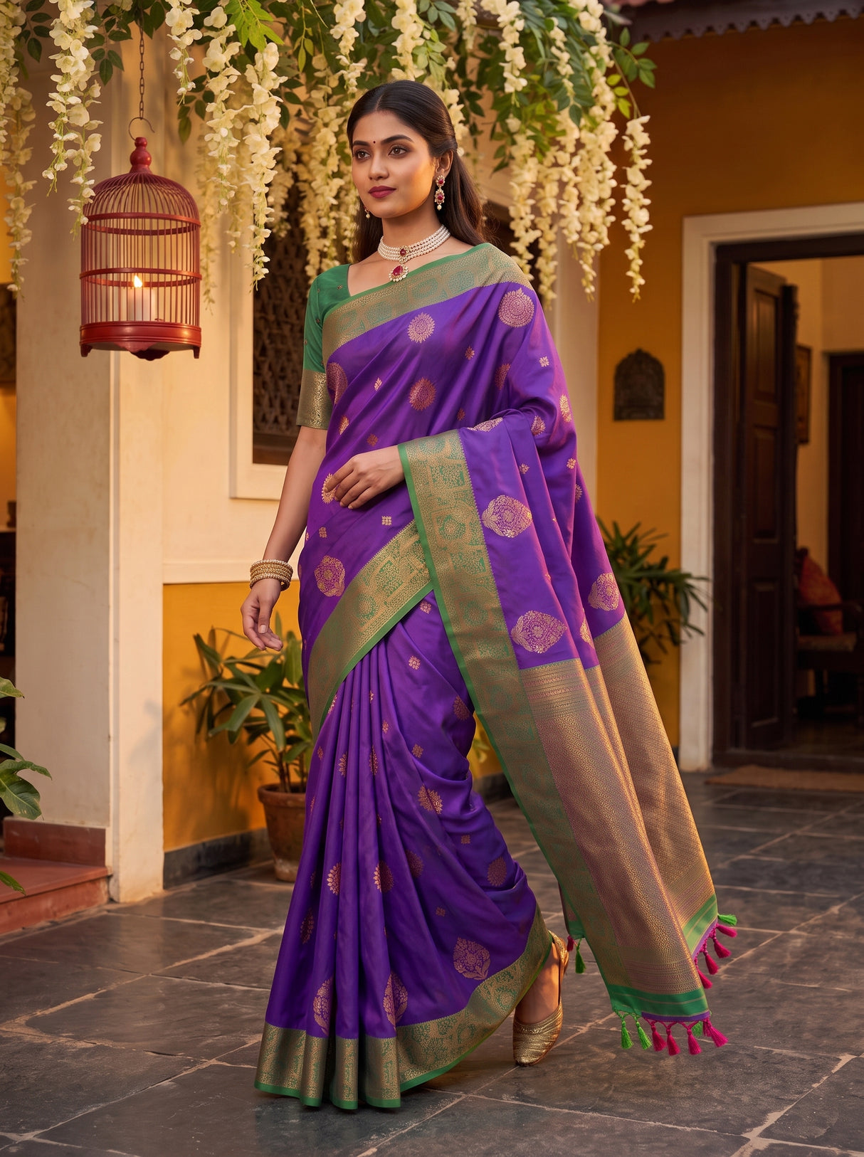 MIMOSA Purple Saree Saree — pose 7 styling detail