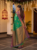 MIMOSA Rama Kanjivaram Art Silk Saree — Saree shot