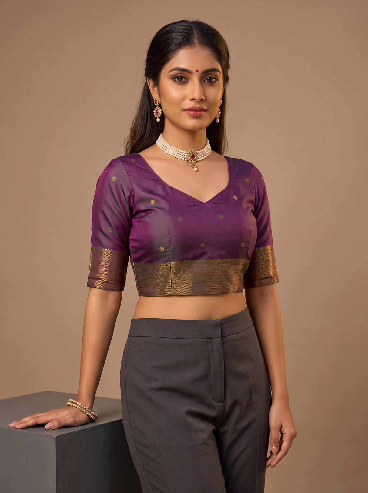 MIMOSA Rama Saree Saree — blouse close-up