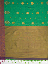 MIMOSA Rama Saree Saree — pallu and zari work detail