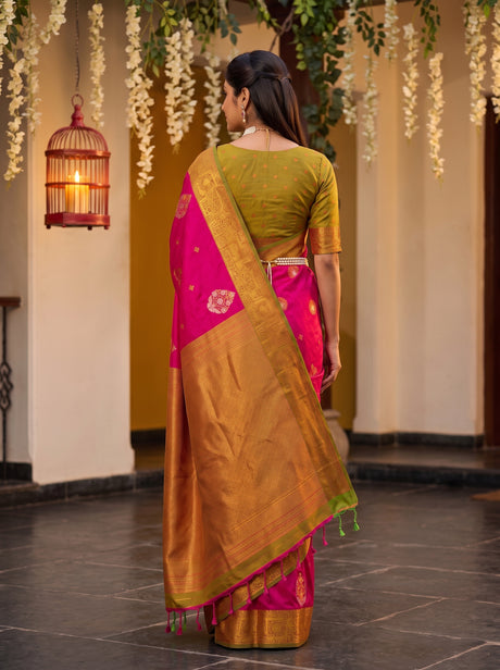 MIMOSA Rani Kanjivaram Art Silk Saree — Saree shot