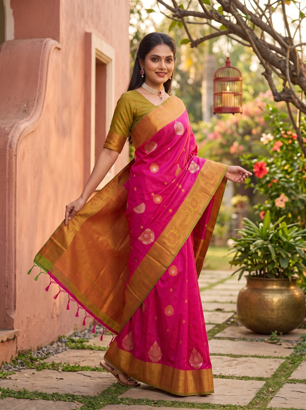 MIMOSA Rani Saree Saree — pose 6 styling detail