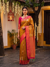 MIMOSA Rust Saree Saree — pose 10 styling detail