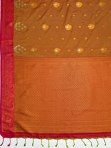 MIMOSA Rust Saree Saree — pallu and zari work detail