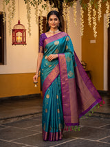 MIMOSA Sapphire Kanjivaram Art Silk Saree — Model draped