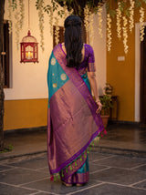 MIMOSA Sapphire Kanjivaram Art Silk Saree — Saree shot