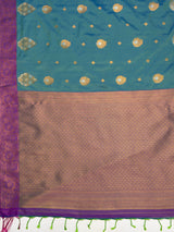 MIMOSA Sapphire Saree Saree — pallu and zari work detail