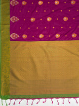 MIMOSA Wine Saree Saree — pallu and zari work detail