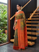 MIMOSA Chiku Saree Saree — pose 3 styling detail