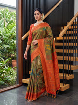 MIMOSA Chiku Saree Saree — pose 7 styling detail