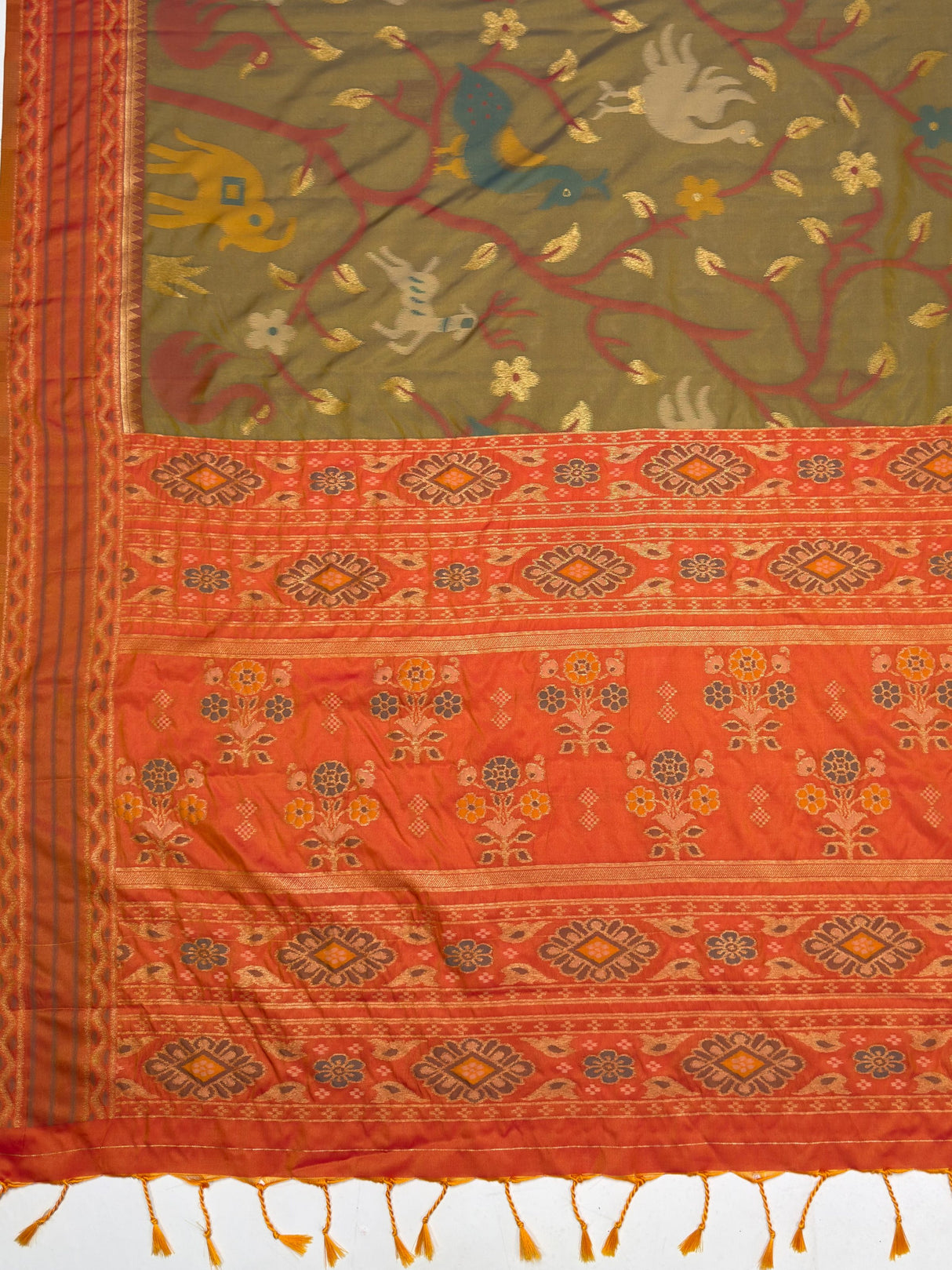 MIMOSA Chiku Saree Saree — pallu and zari work detail