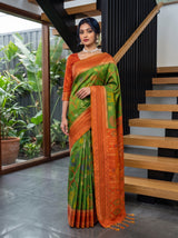 MIMOSA Green Saree Saree — pose 10 styling detail