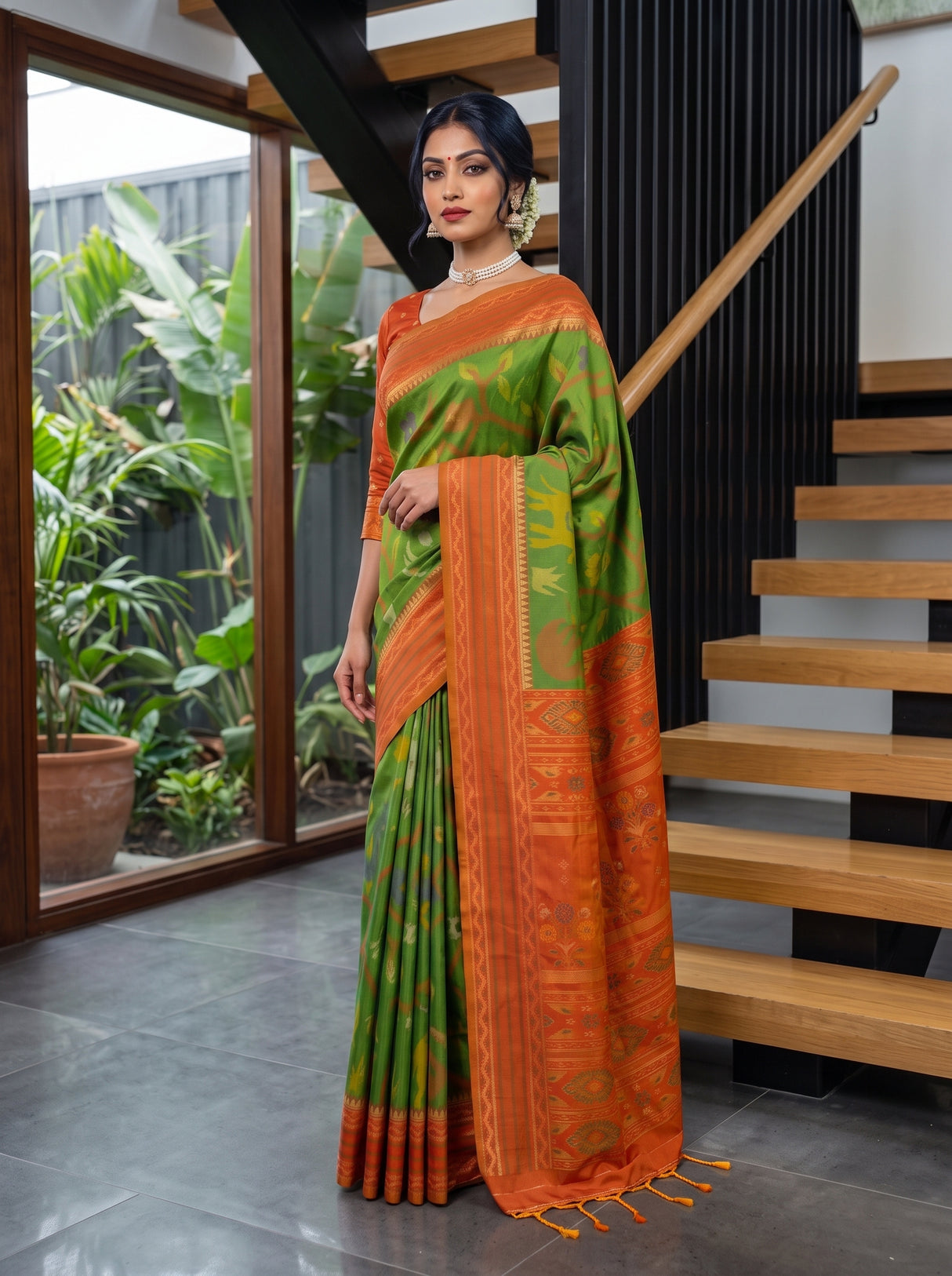 MIMOSA Green Saree Saree — pose 4 styling detail