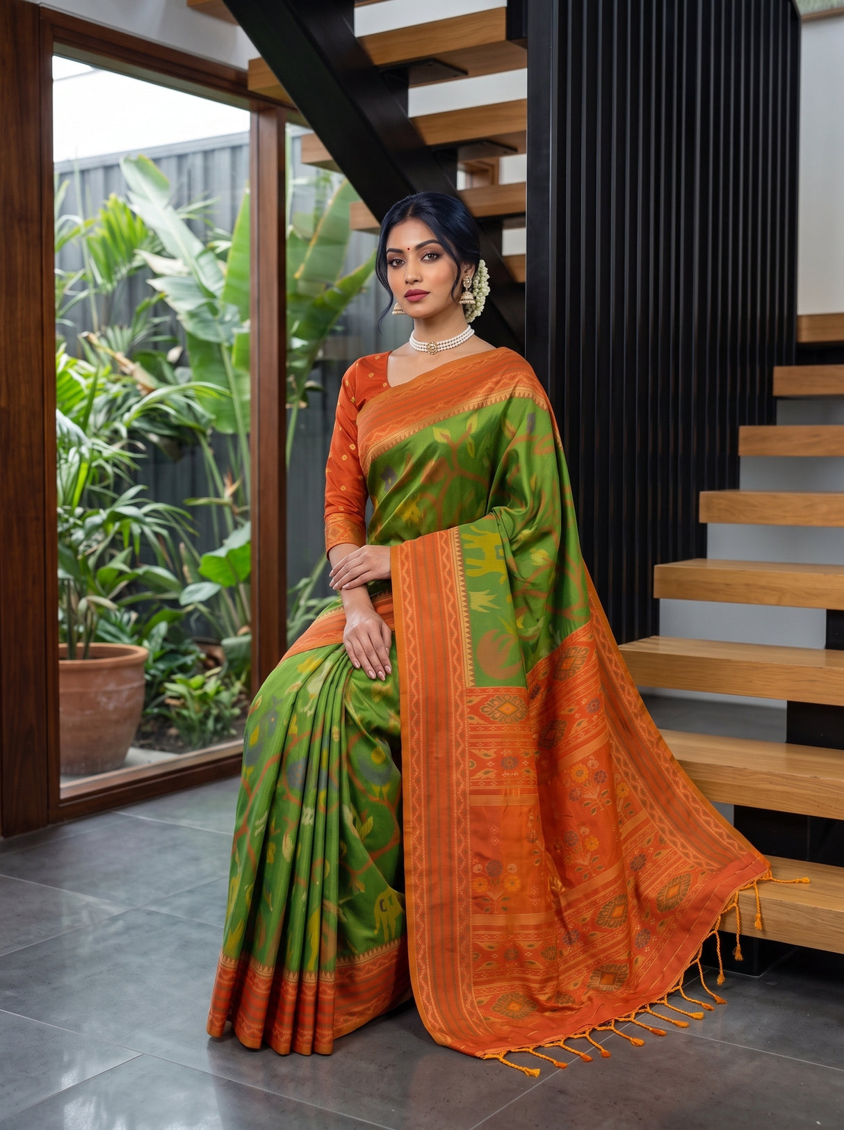MIMOSA Green Saree Saree — pose 8 styling detail
