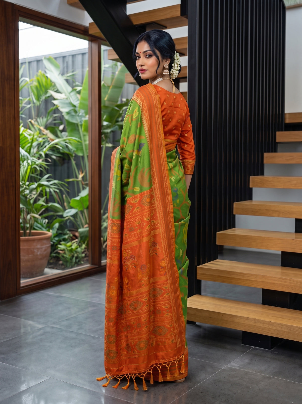 MIMOSA Green Saree Saree — pose 9 styling detail