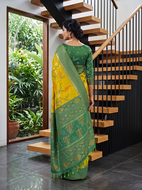 MIMOSA Olive Saree Saree — pose 2 styling detail