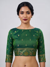 MIMOSA Olive Saree Saree — blouse close-up