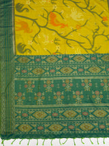 MIMOSA Olive Saree Saree — pallu and zari work detail