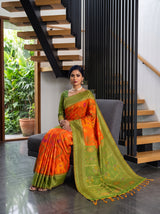 MIMOSA Orange Saree Saree — pose 8 styling detail