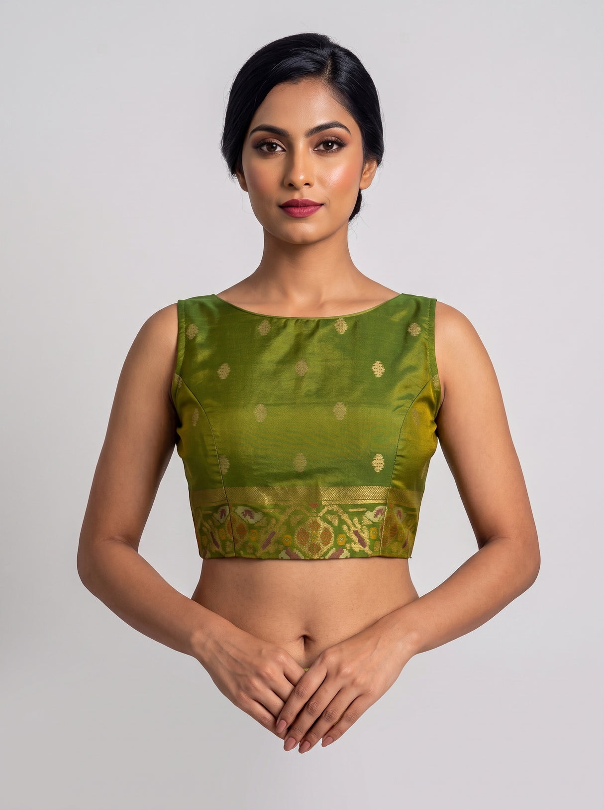 MIMOSA Orange Saree Saree — blouse close-up