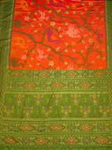 MIMOSA Orange Saree Saree — pallu and zari work detail