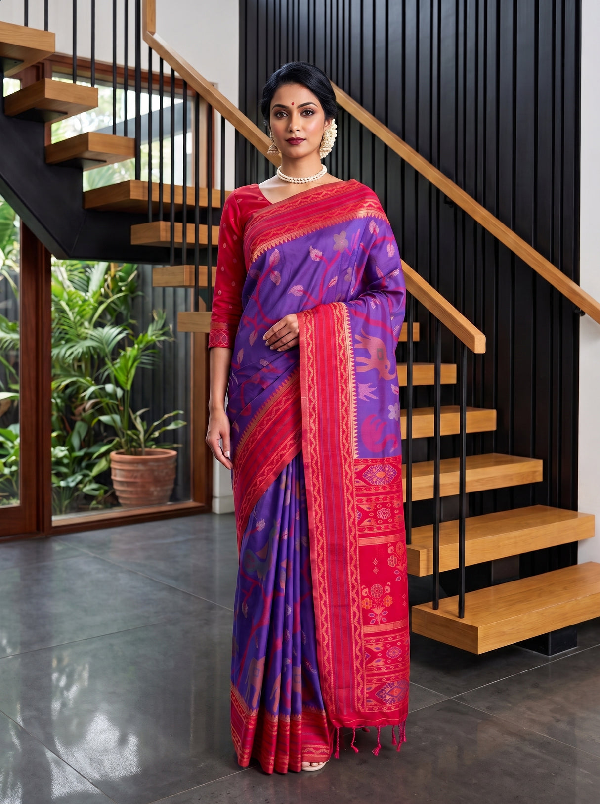 MIMOSA Purple Saree Saree — pose 10 styling detail