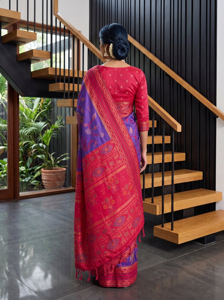 MIMOSA Purple Saree Saree — pose 2 styling detail