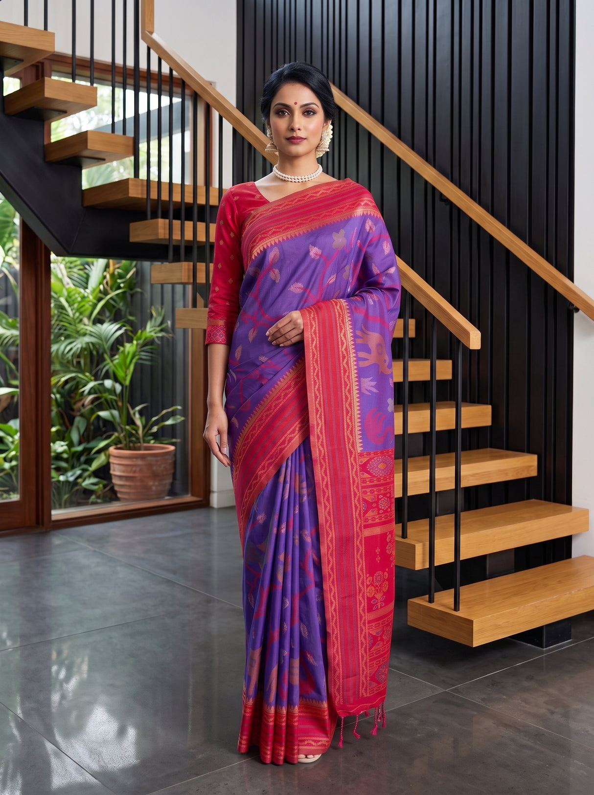 MIMOSA Purple Saree Saree — pose 7 styling detail