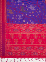 MIMOSA Purple Saree Saree — pallu and zari work detail