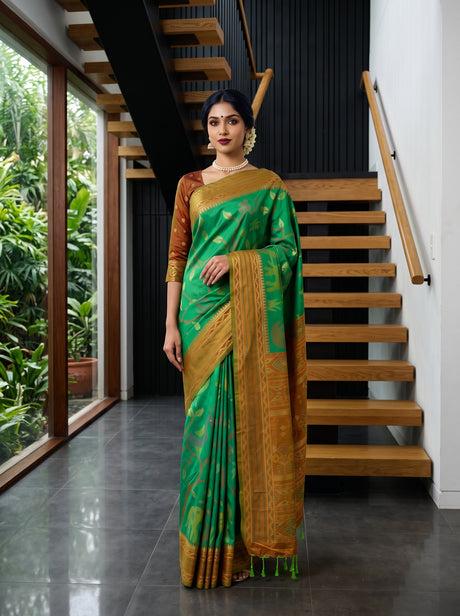 MIMOSA Rama Saree Saree — front view on mannequin