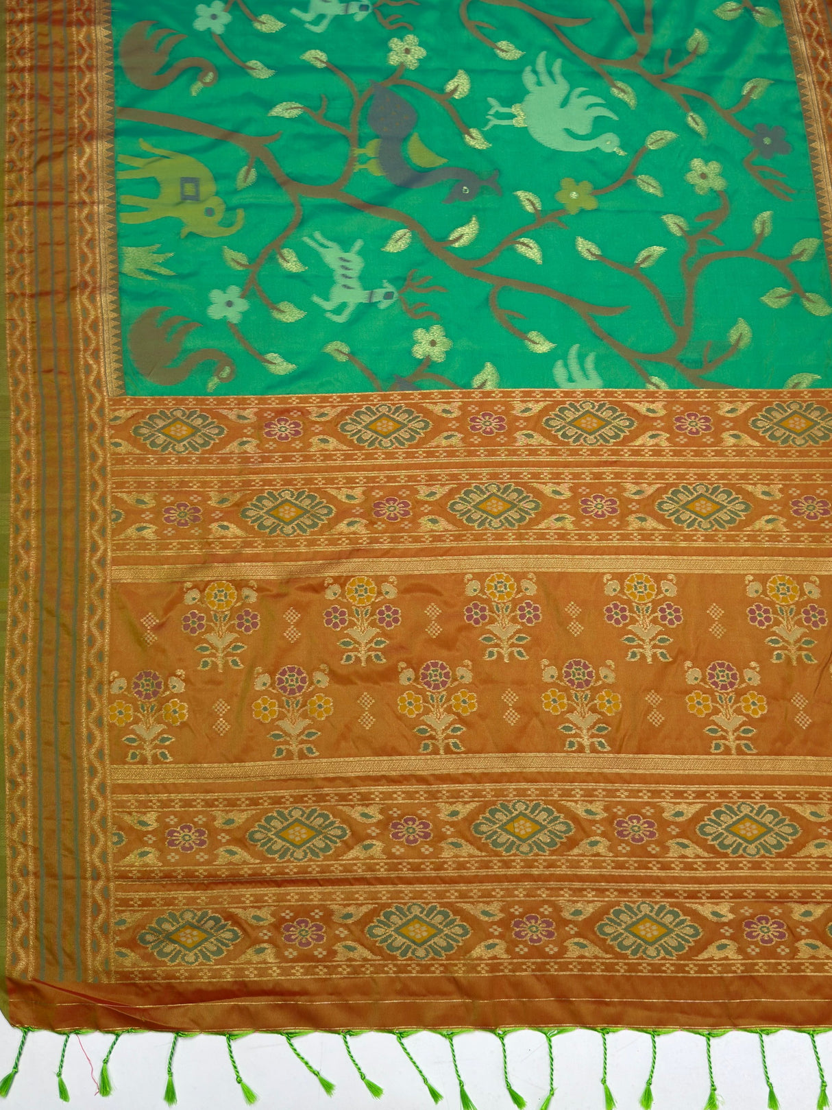 MIMOSA Rama Saree Saree — pallu and zari work detail