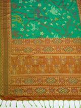 MIMOSA Rama Saree Saree — pallu and zari work detail