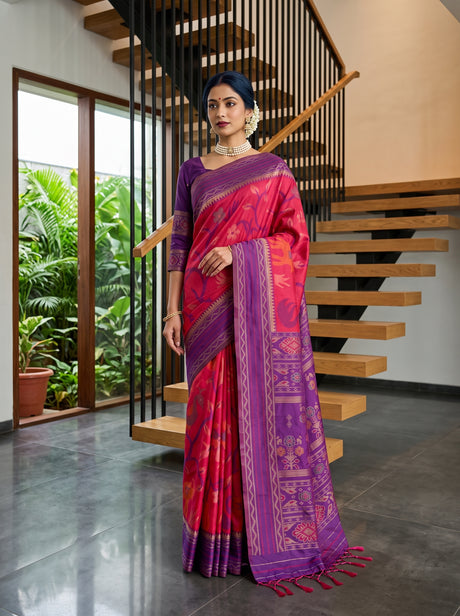MIMOSA Rani Saree Saree — front view on mannequin