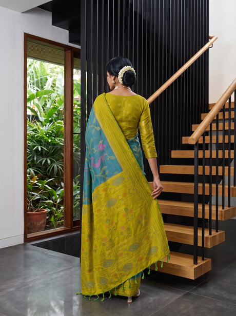 MIMOSA Sapphire Saree Saree — pose 2 styling detail