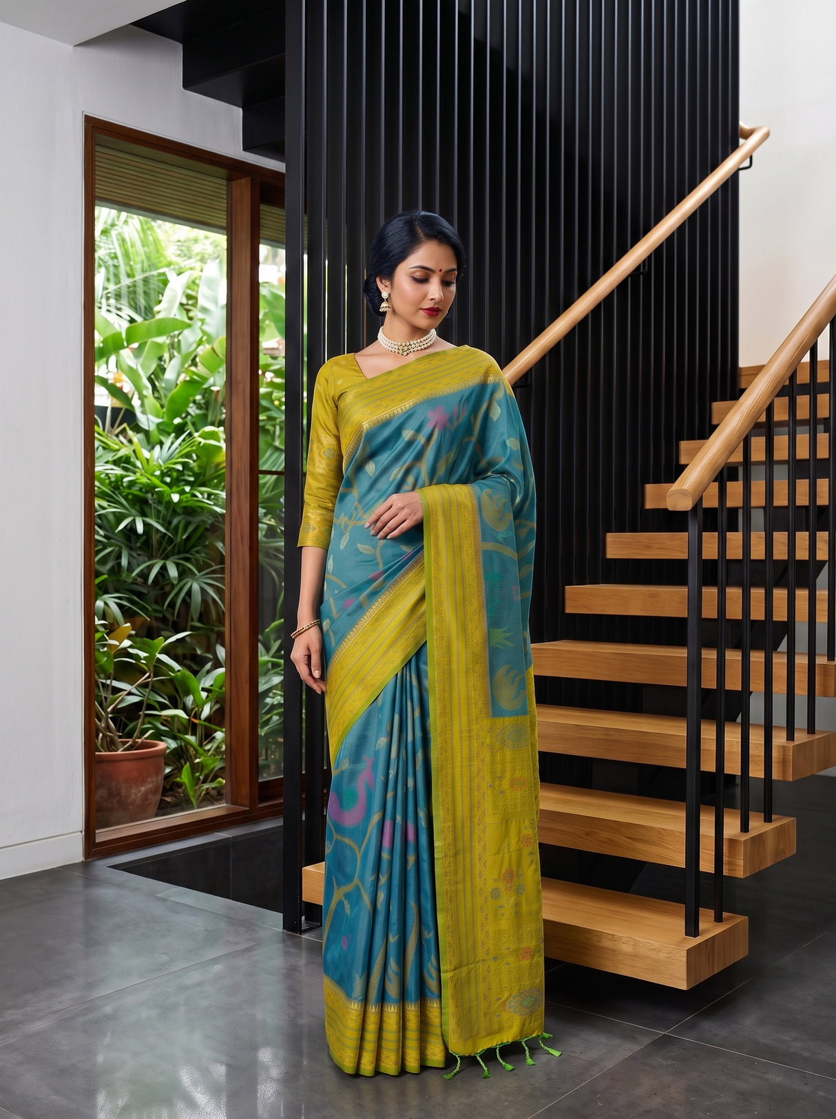 MIMOSA Sapphire Saree Saree — pose 6 styling detail