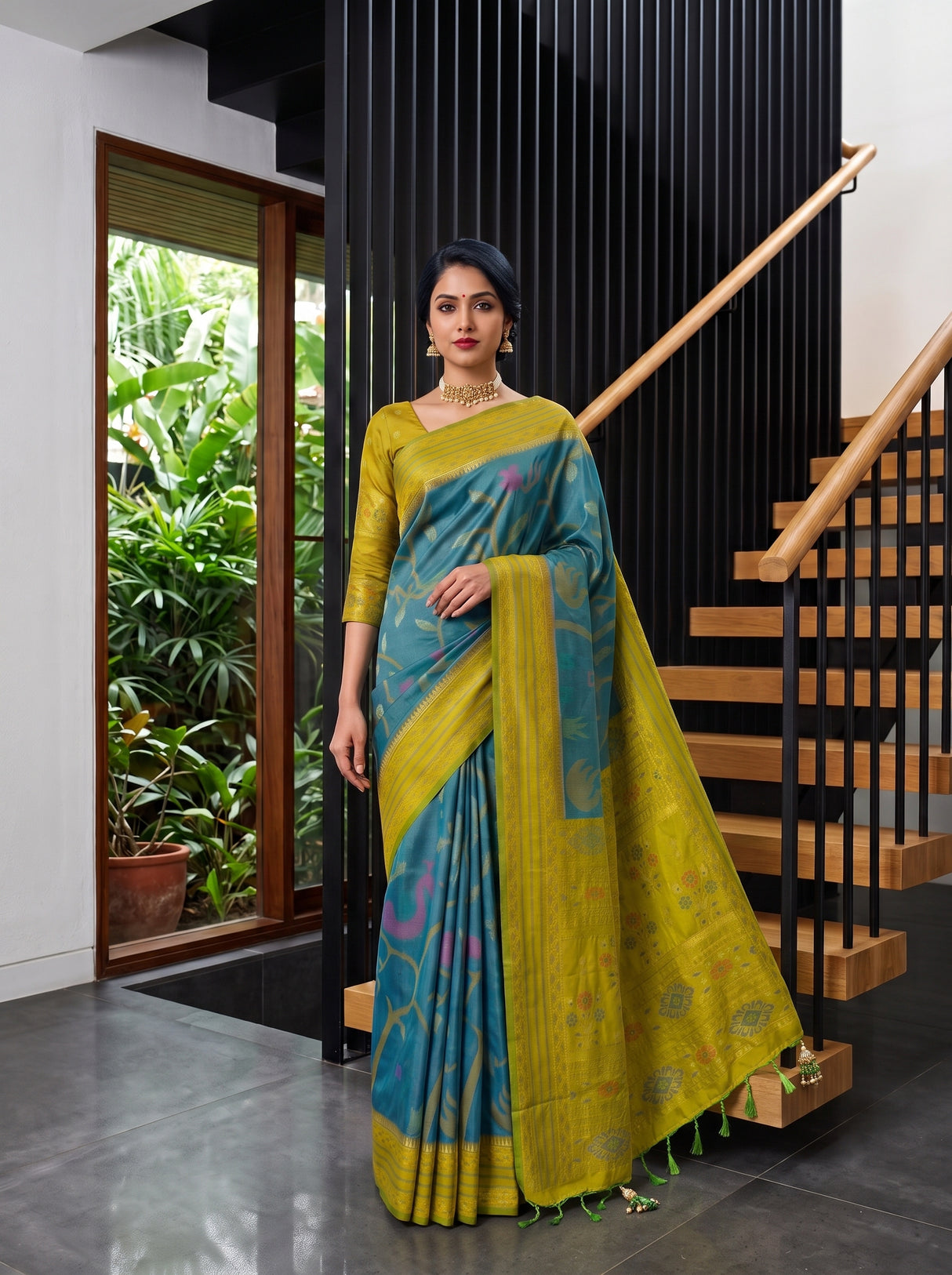 MIMOSA Sapphire Saree Saree — pose 7 styling detail