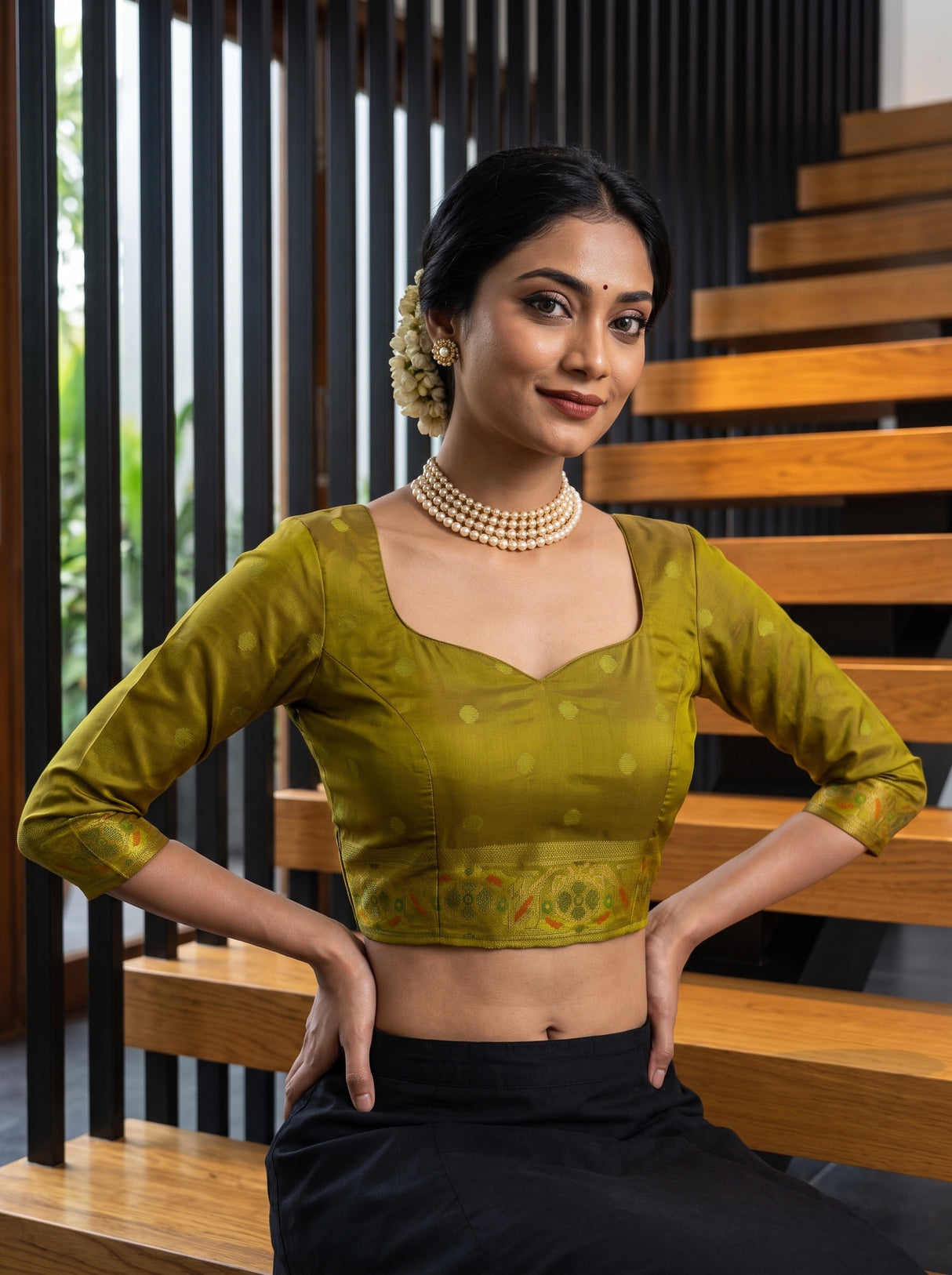 MIMOSA Sapphire Saree Saree — blouse close-up
