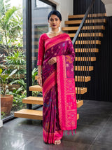 MIMOSA Wine Saree Saree — pose 10 styling detail