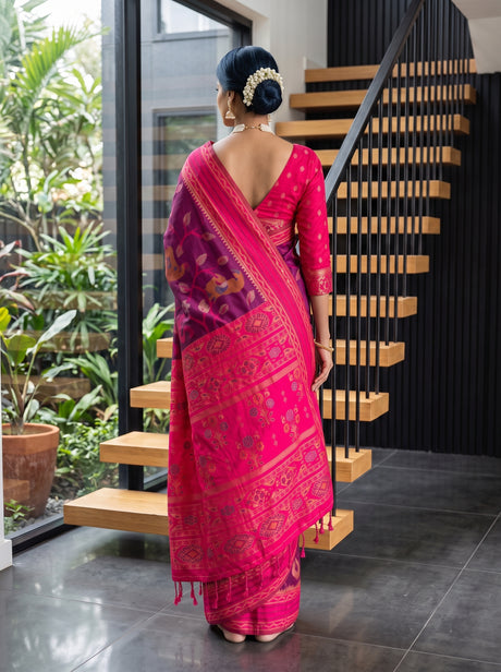 MIMOSA Wine Saree Saree — pose 2 styling detail