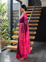 MIMOSA Wine Saree Saree — pose 3 styling detail