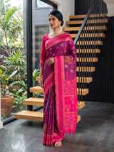 MIMOSA Wine Saree Saree — pose 4 styling detail